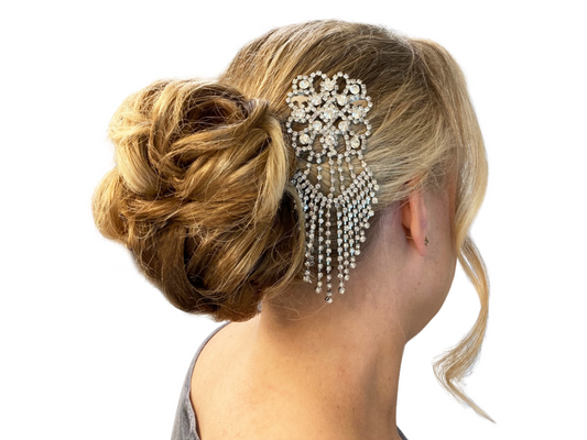 Allure Dangle Rhinestone Side Comb, 3-Pack