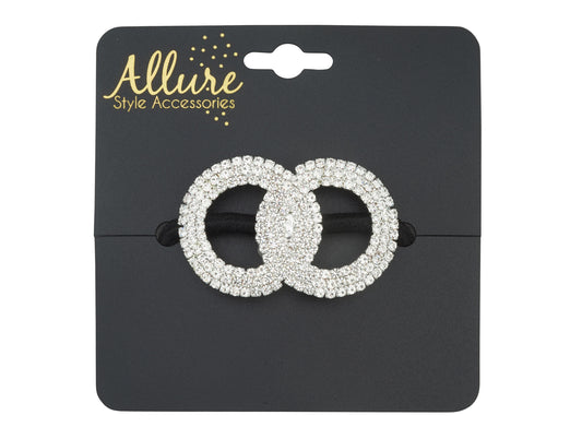 Allure Interlocking Rhinestone Ponytail Holder