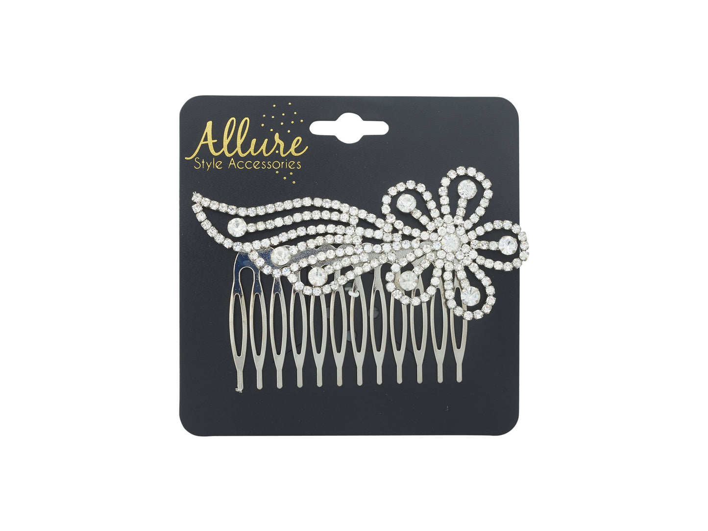 Allure Fancy Rhinestone Side Comb - 3 Pack