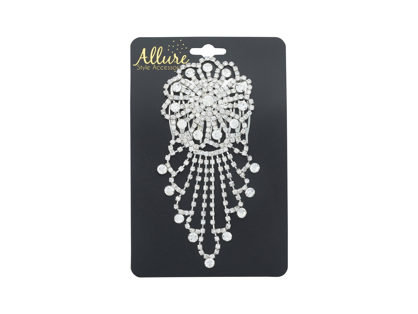 Allure Dangle Rhinestone Side Comb, 3-Pack