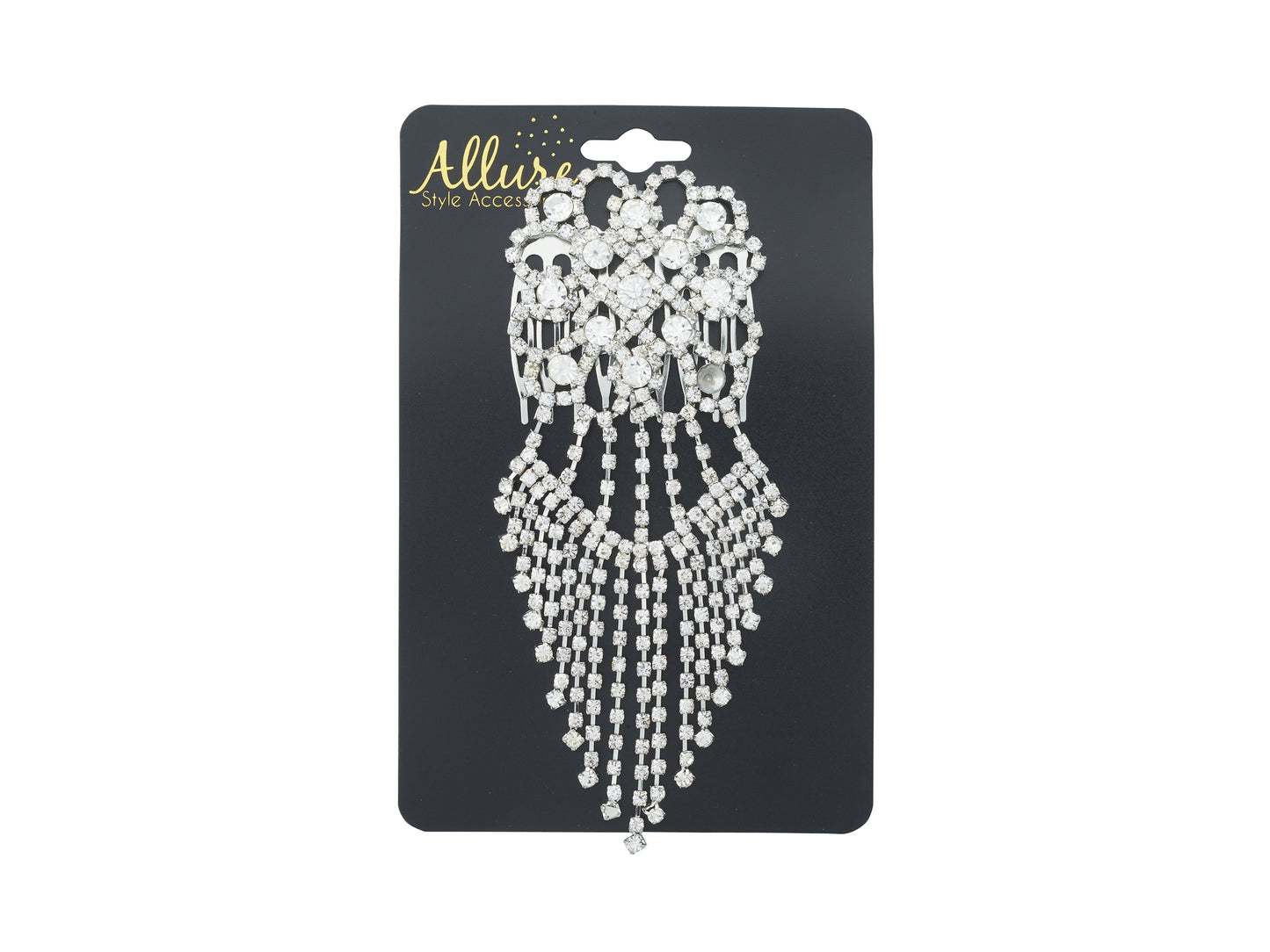 Allure Dangle Rhinestone Side Comb, 3-Pack