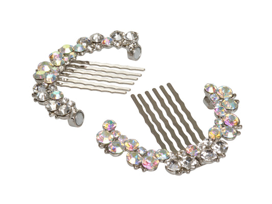 Allure Rhinestone Magnetic Bun Comb, 2 Piece