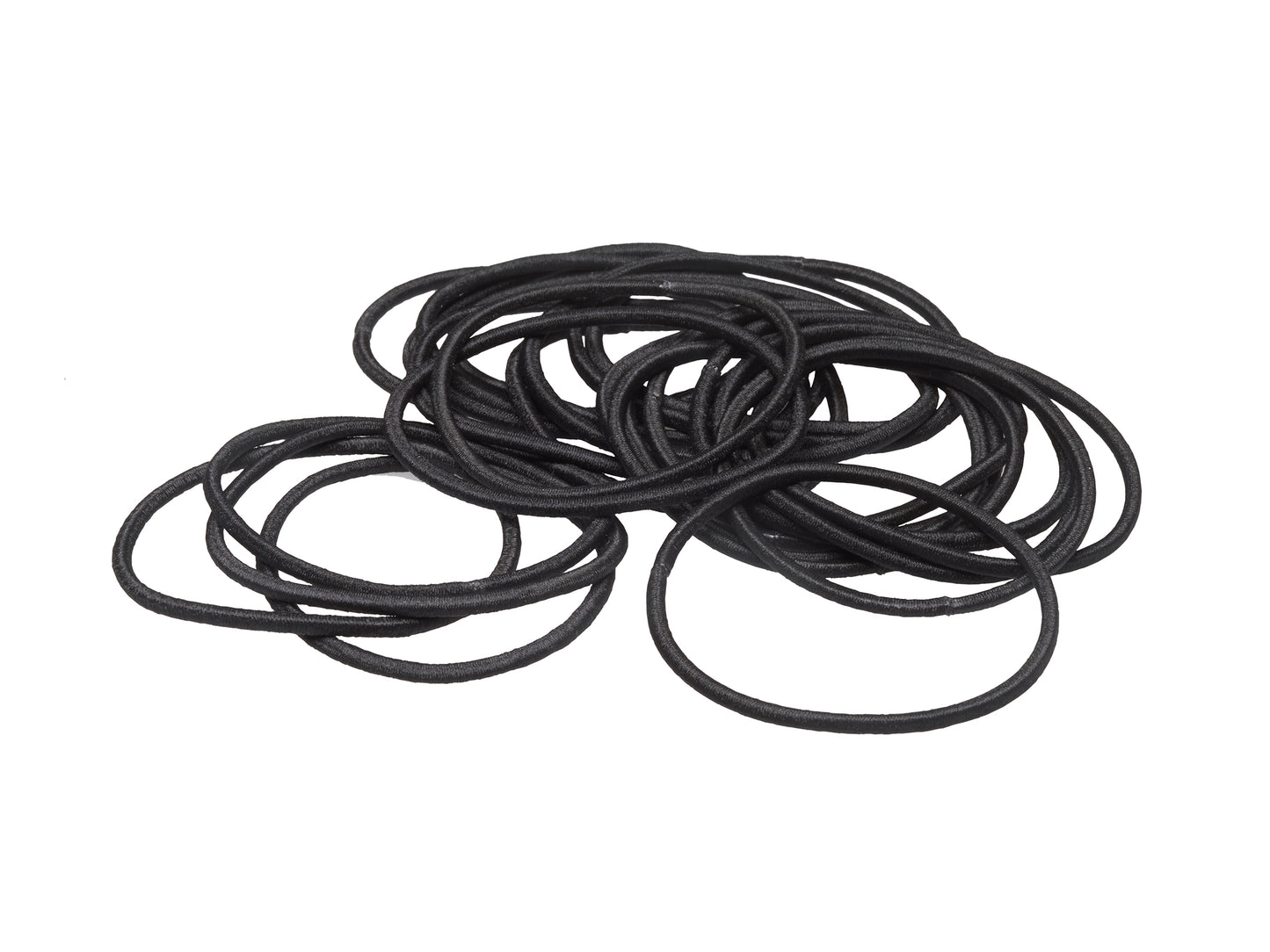 Allure Metal Free Black Ponytail Holders, Thin, 24-Pack
