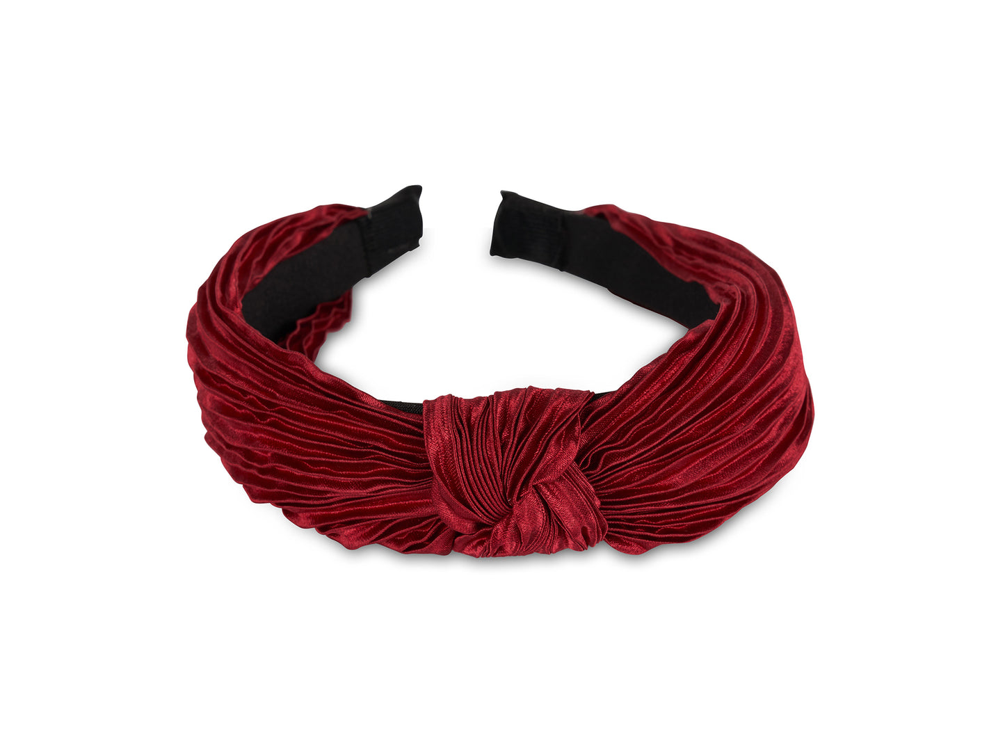 Allure Pleated Knot Burgundy Headband