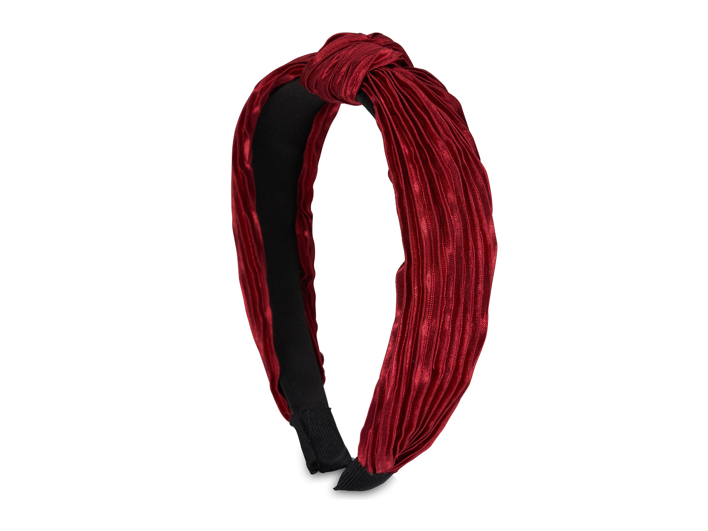 Allure Pleated Knot Burgundy Headband