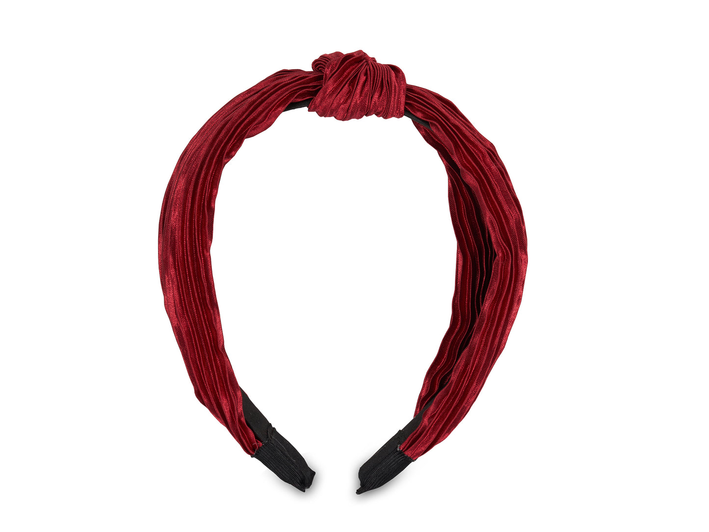 Allure Pleated Knot Burgundy Headband