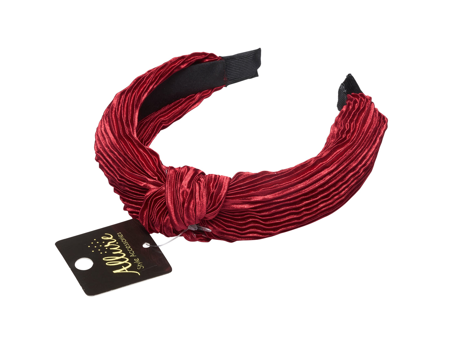 Allure Pleated Knot Burgundy Headband