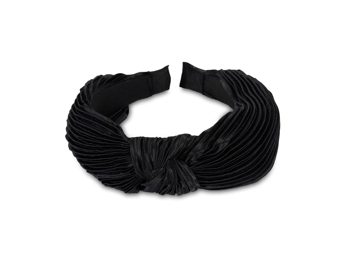 Allure Pleated Knot Black Headband