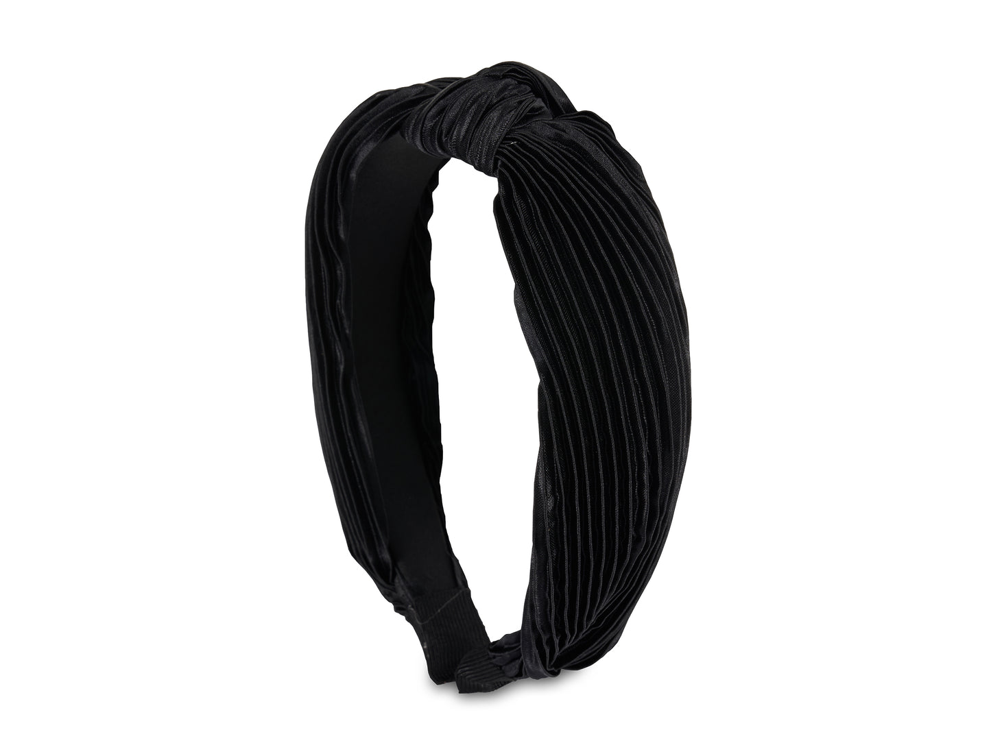 Allure Pleated Knot Black Headband