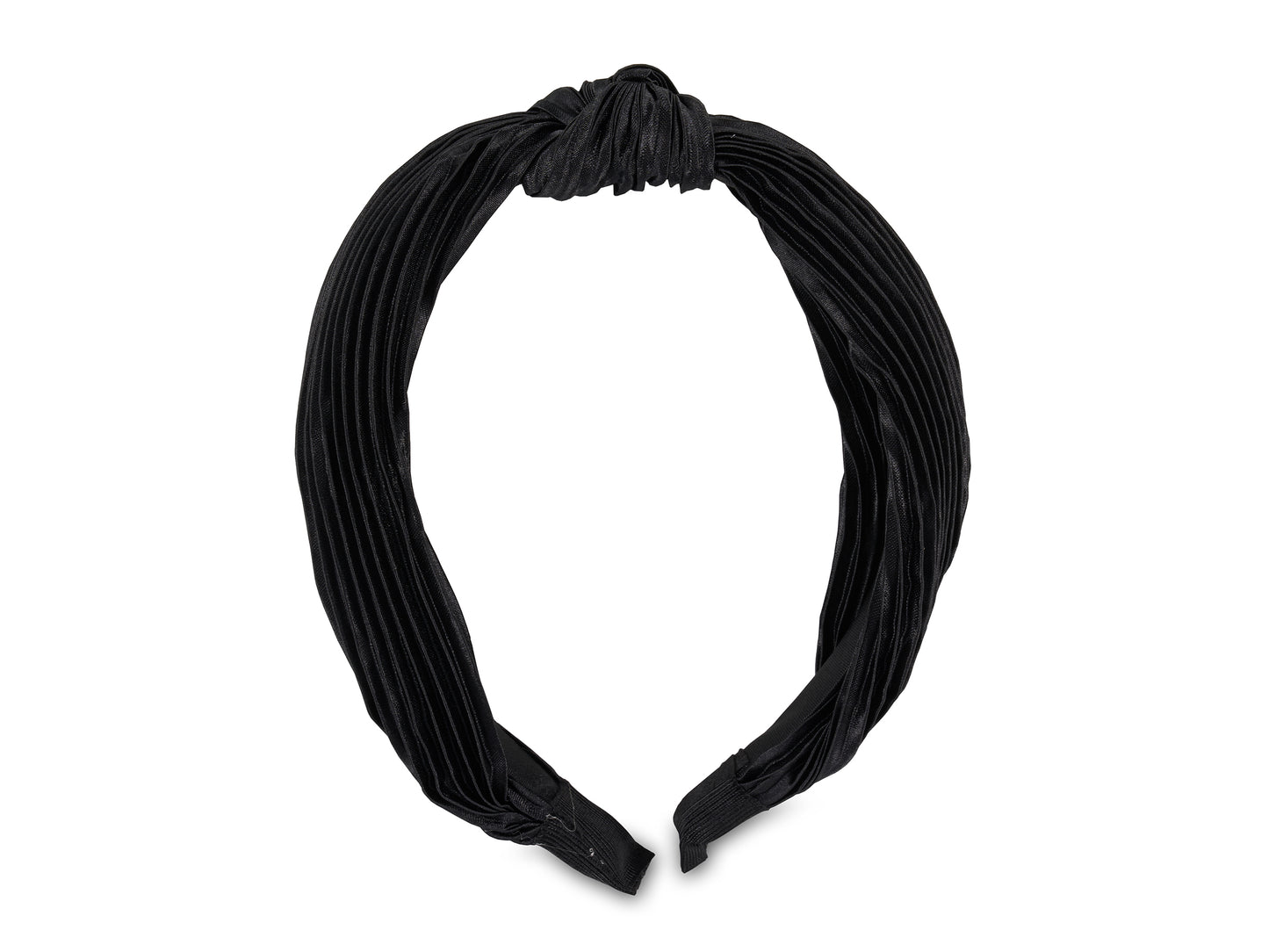 Allure Pleated Knot Black Headband