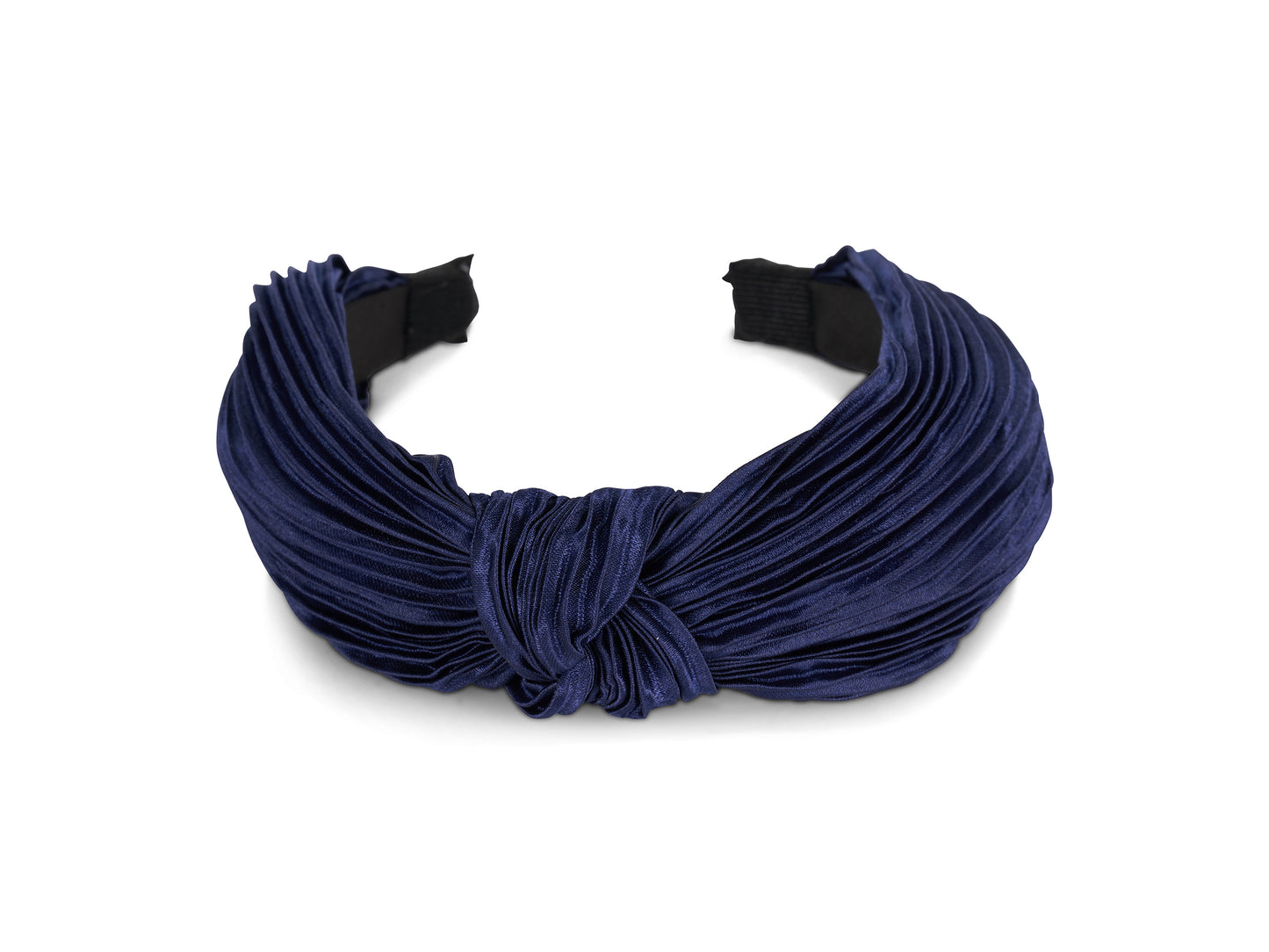 Allure Pleated Knot Navy Headband