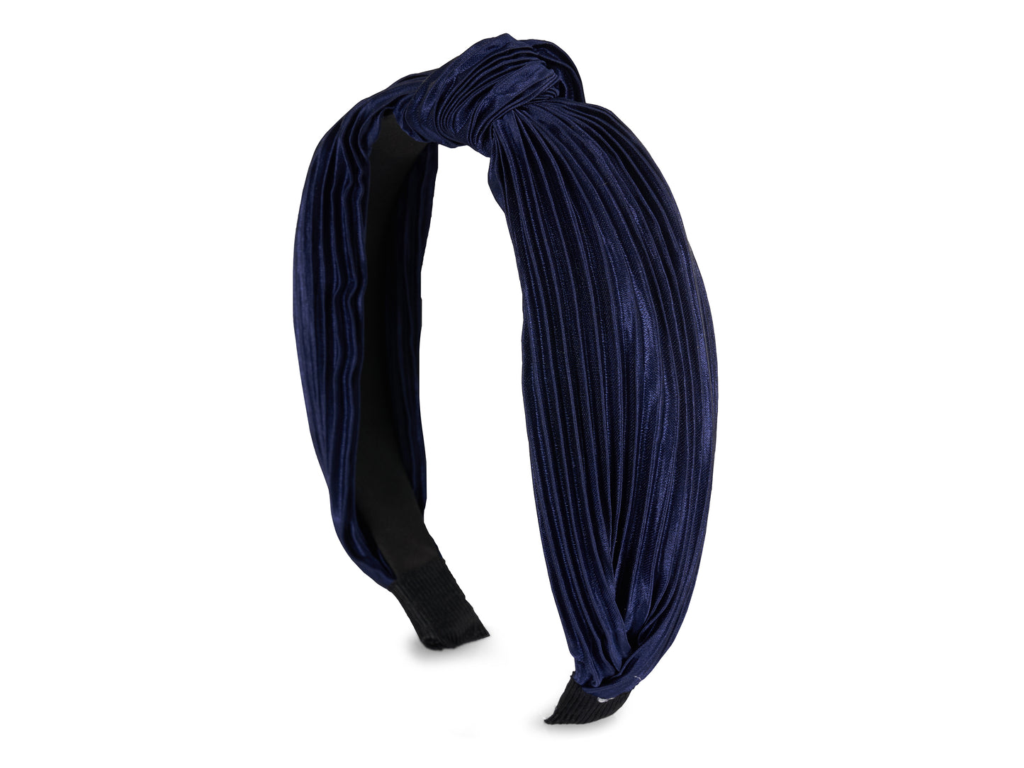Allure Pleated Knot Navy Headband