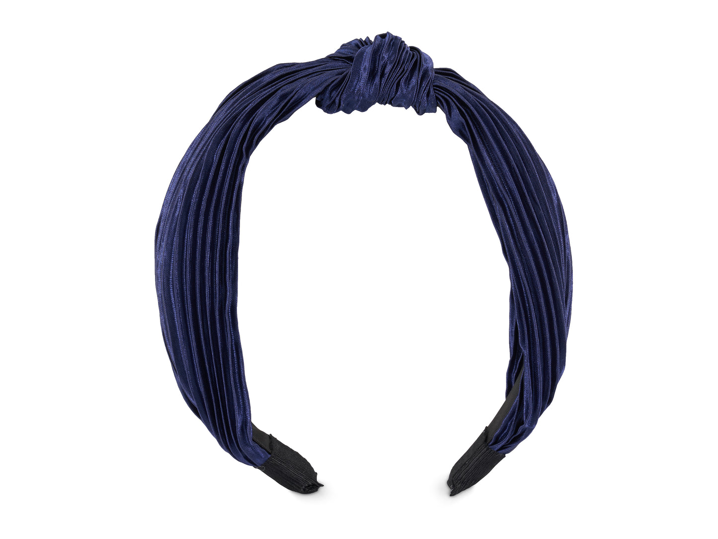 Allure Pleated Knot Navy Headband