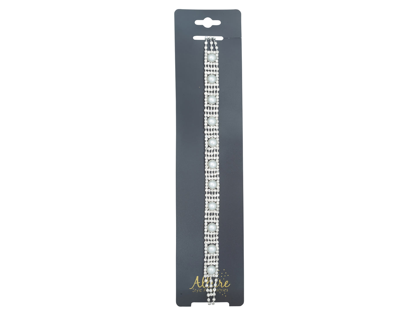 Allure Rhinestone & Faux Pearl Stretch Headband, 3-Pack