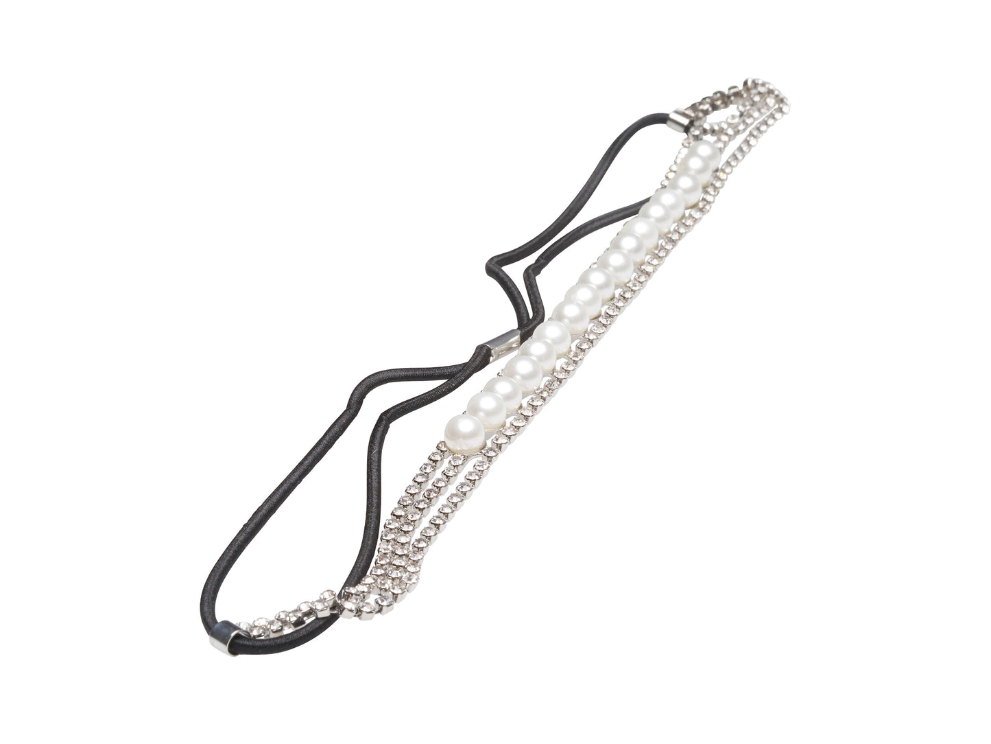 Allure Rhinestone & Faux Pearl Stretch Headband, 3-Pack