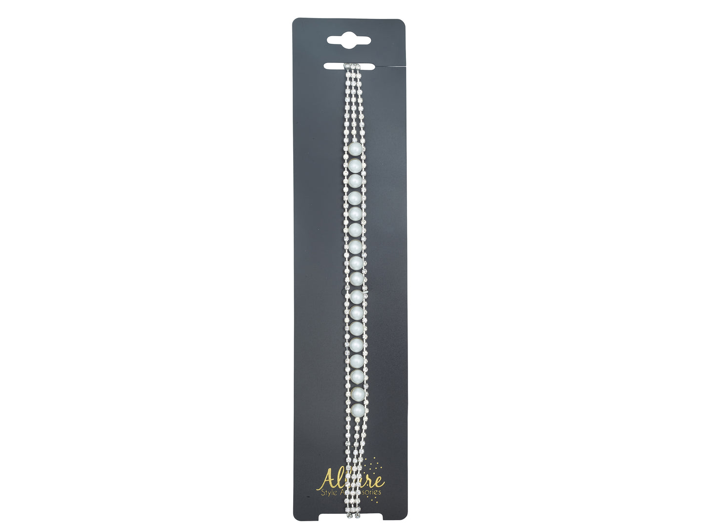 Allure Rhinestone & Faux Pearl Stretch Headband, 3-Pack