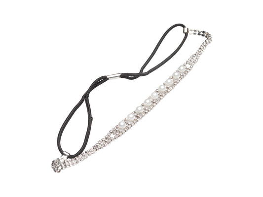 Allure Rhinestone & Faux Pearl Stretch Headband