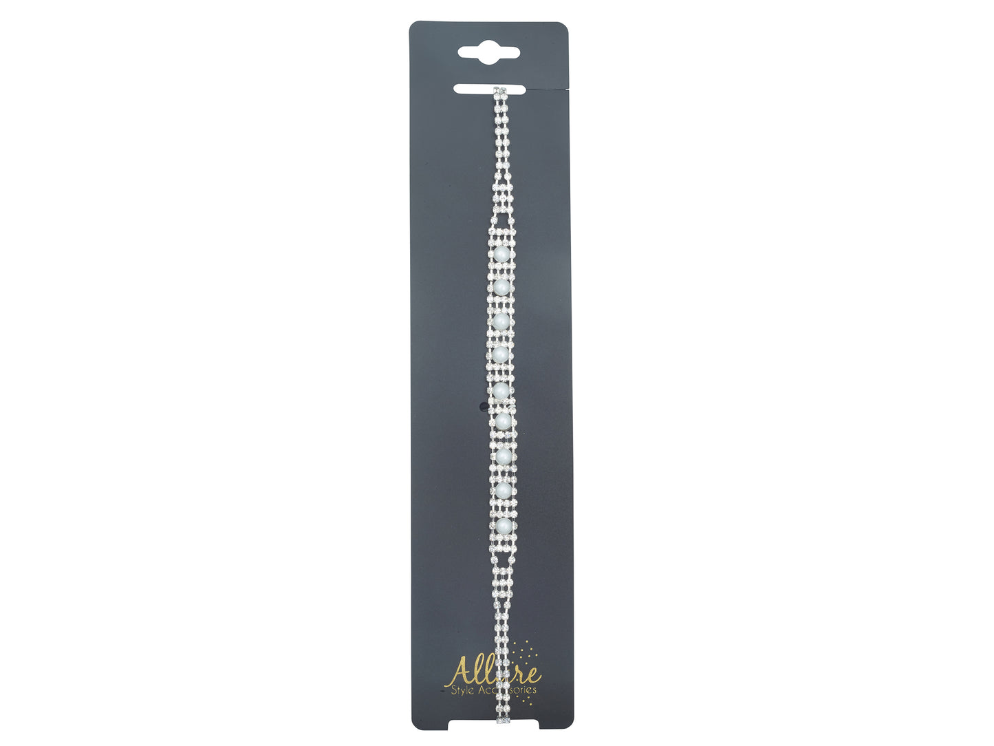Allure Rhinestone & Faux Pearl Stretch Headband, 3-Pack
