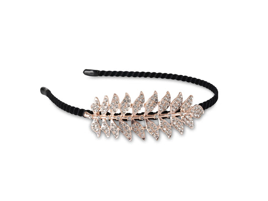 Allure Rhinestone Leaf Headband