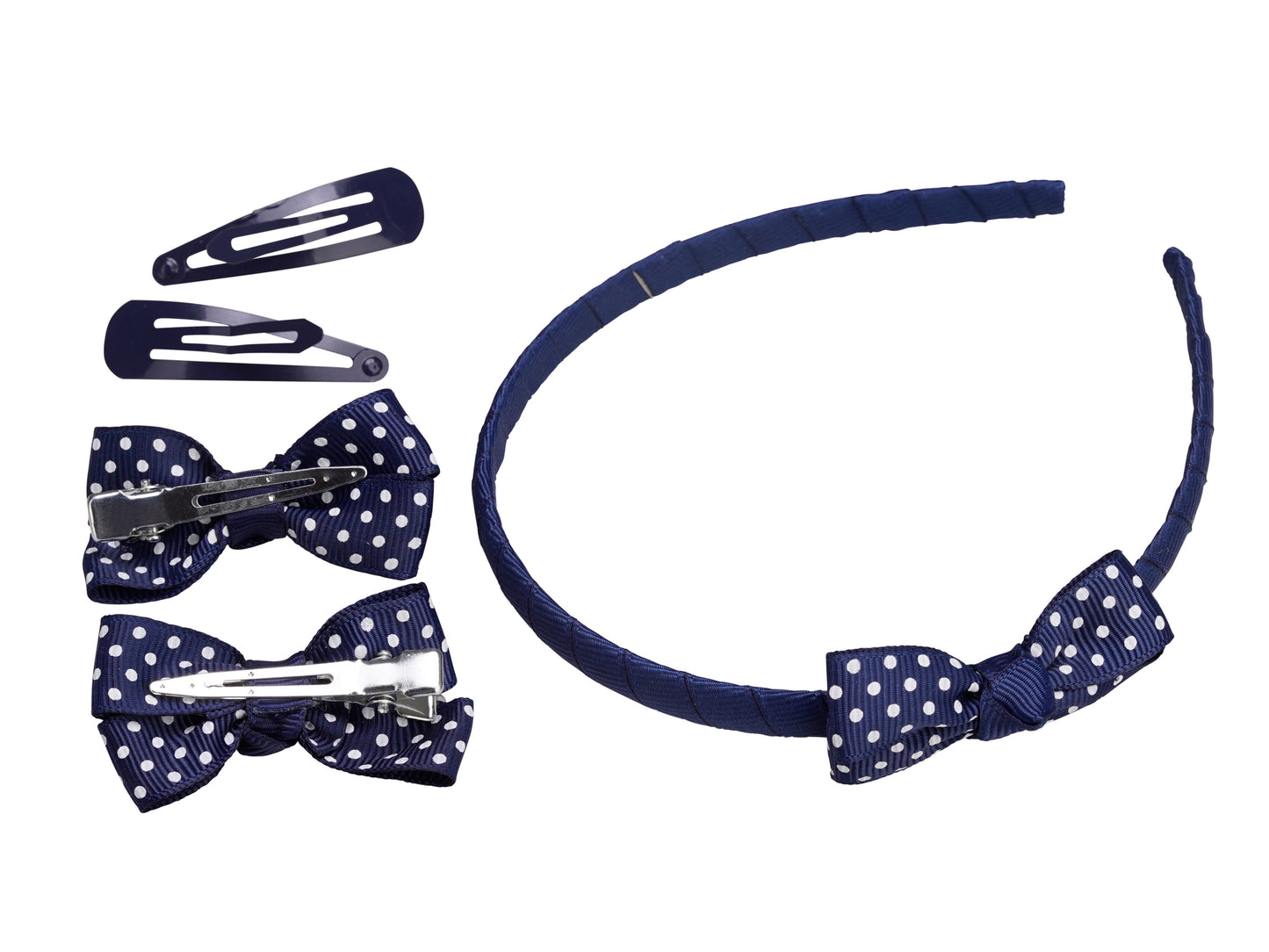 French Toast Headband, Bow & Snap Clip Set, 5 Pack