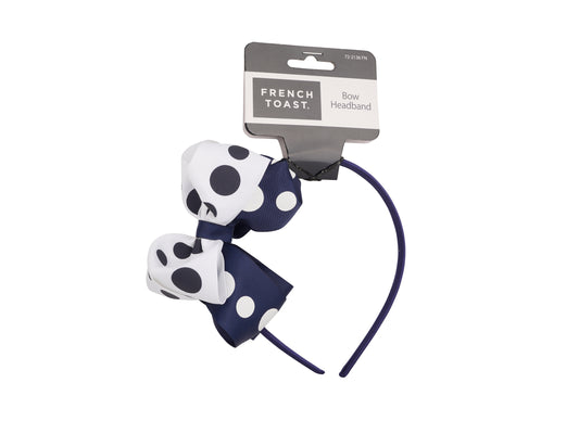 French Toast Bow Headband Polka Dot