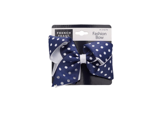 French Toast Cut Out Dots Bow Barrette