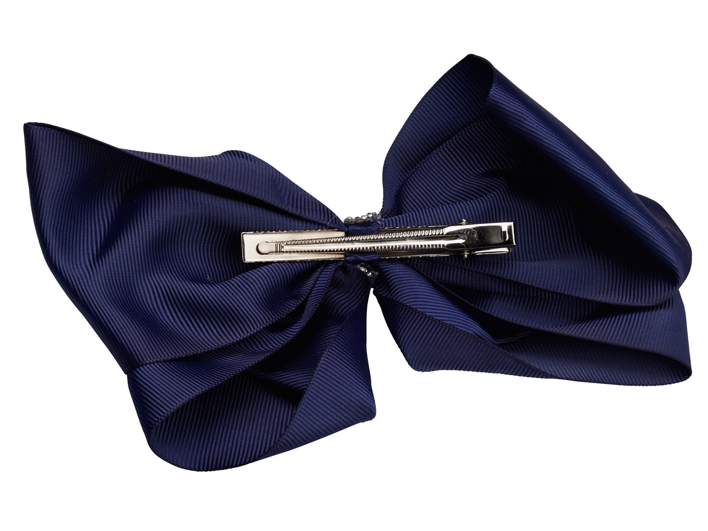 French Toast Jumbo Barrette Bow w/Rhinestone Center