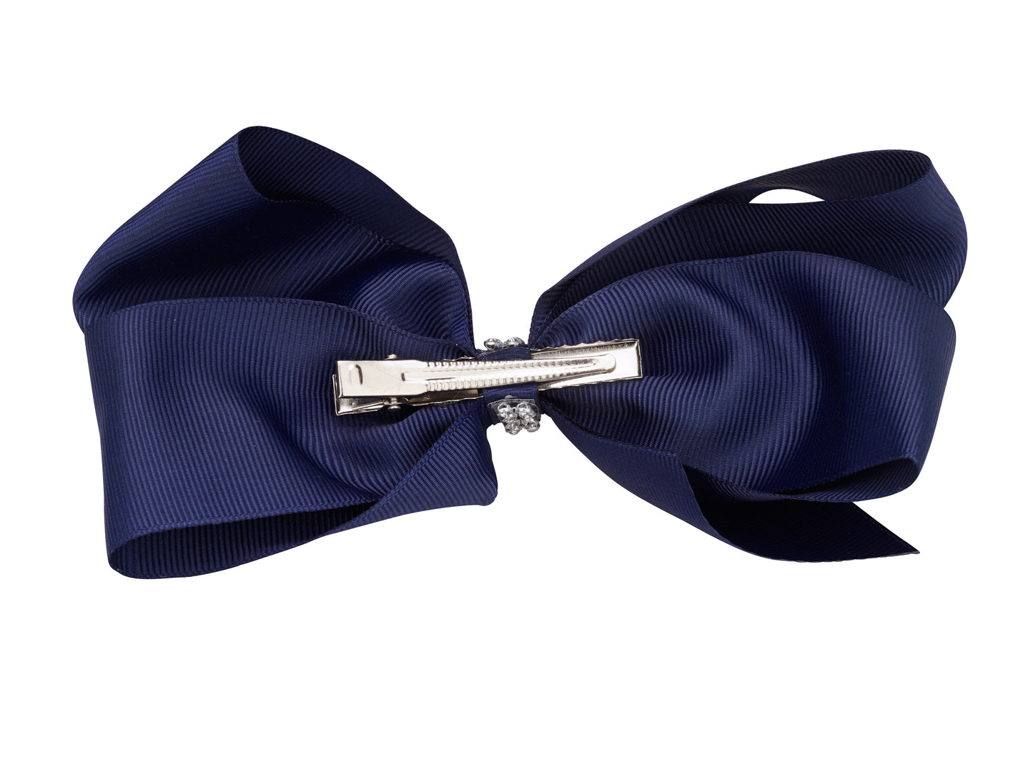 French Toast Rhinestone Center Bow Barrette