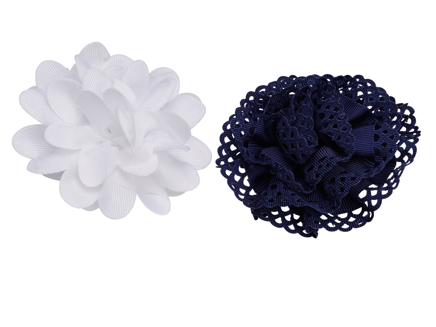 French Toast Bow Chiffon Flower & Eyelet, 2 Pack