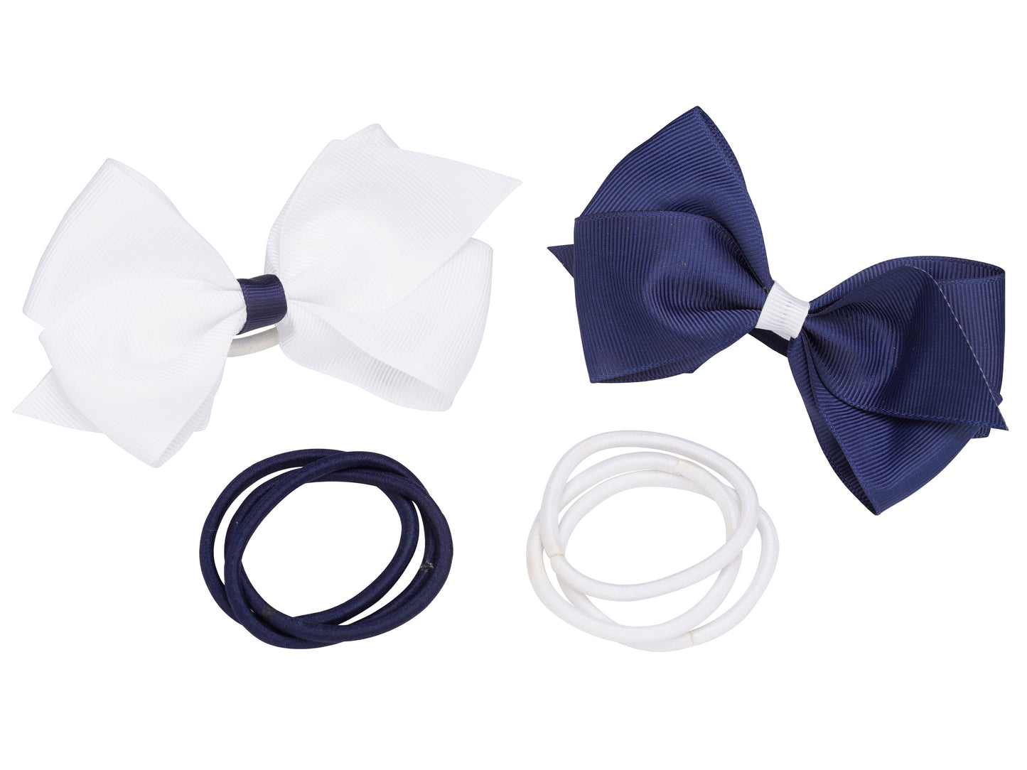 French Toast Ponytail Bows and Metal Free Elastics 8 Piece