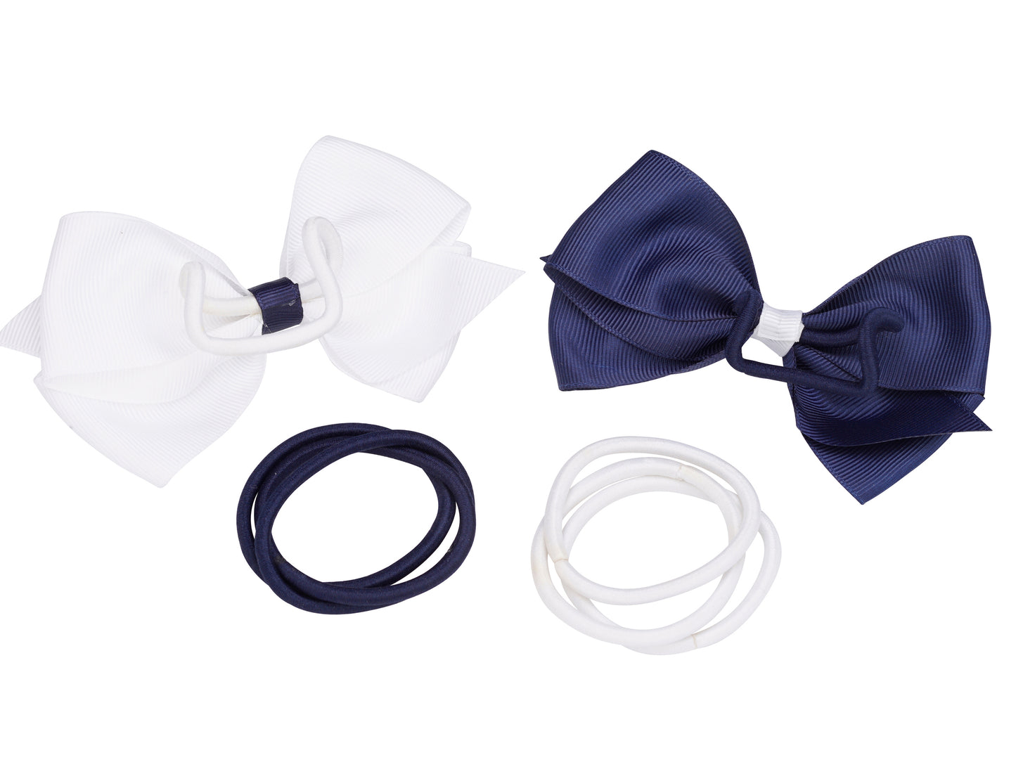 French Toast Ponytail Bows and Metal Free Elastics 8 Piece