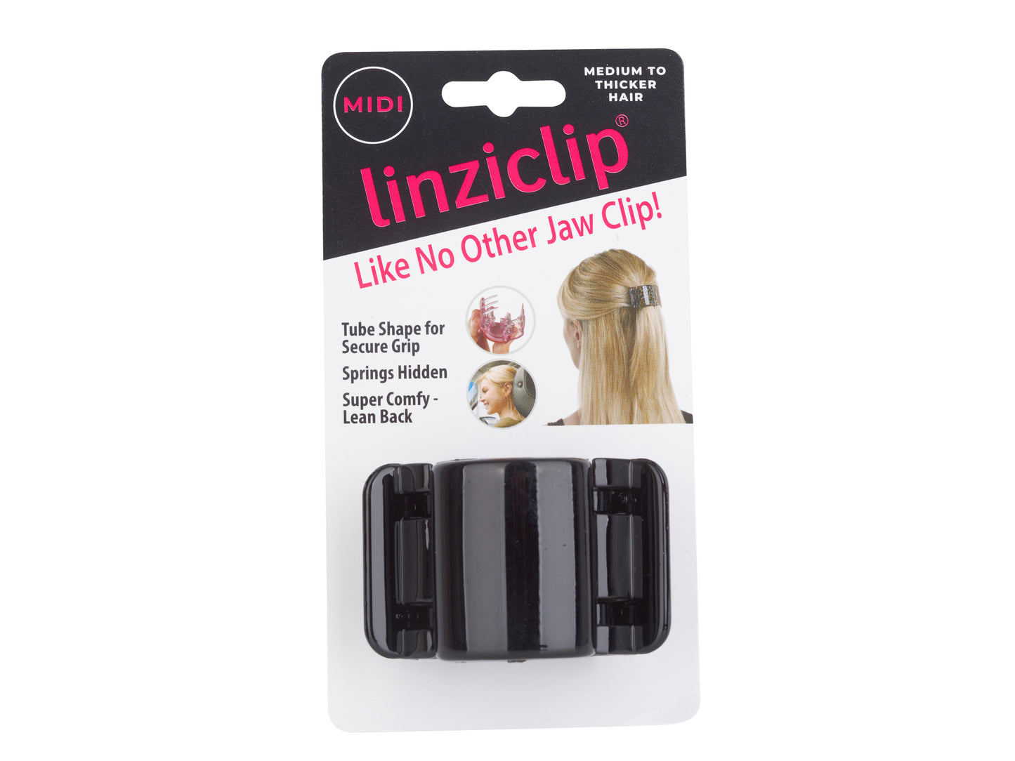 Linziclip Midi Black Gloss