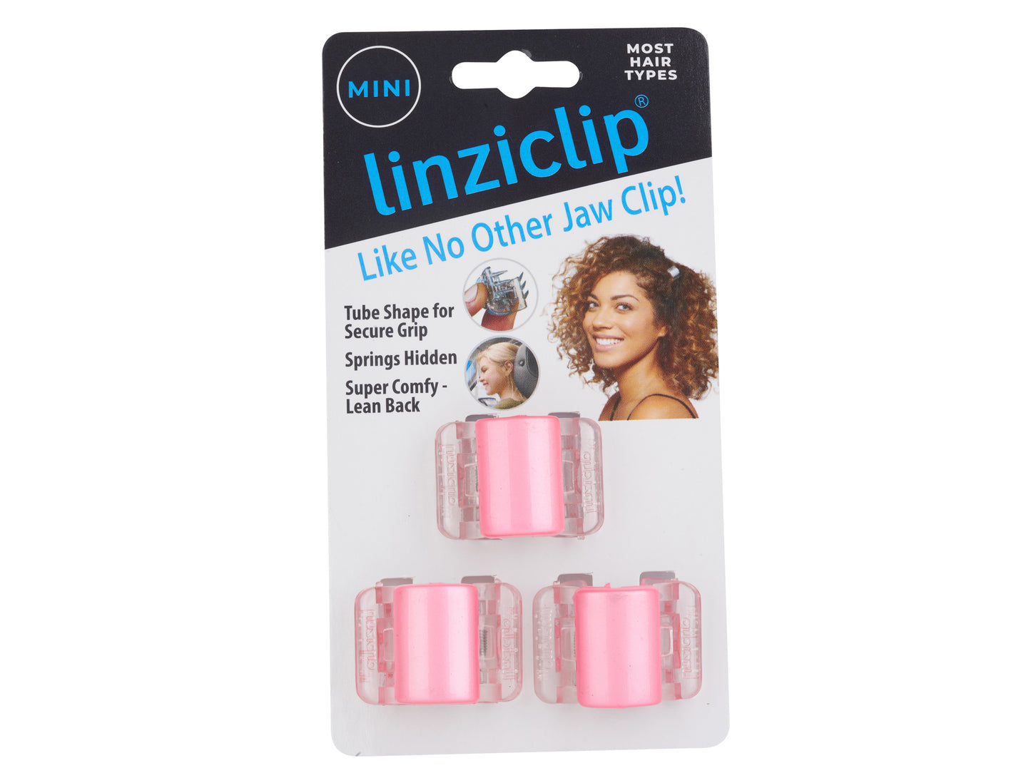 Linziclip Mini 3 Pack - Pearlised Hot Pink