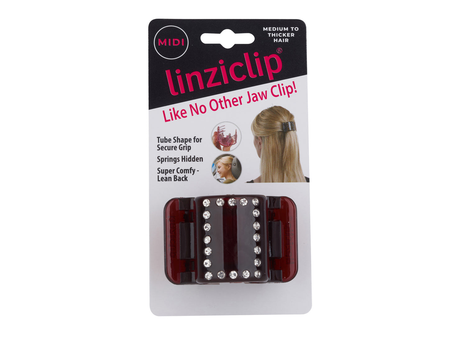 Linziclip Midi Diamante Tortoise Gloss