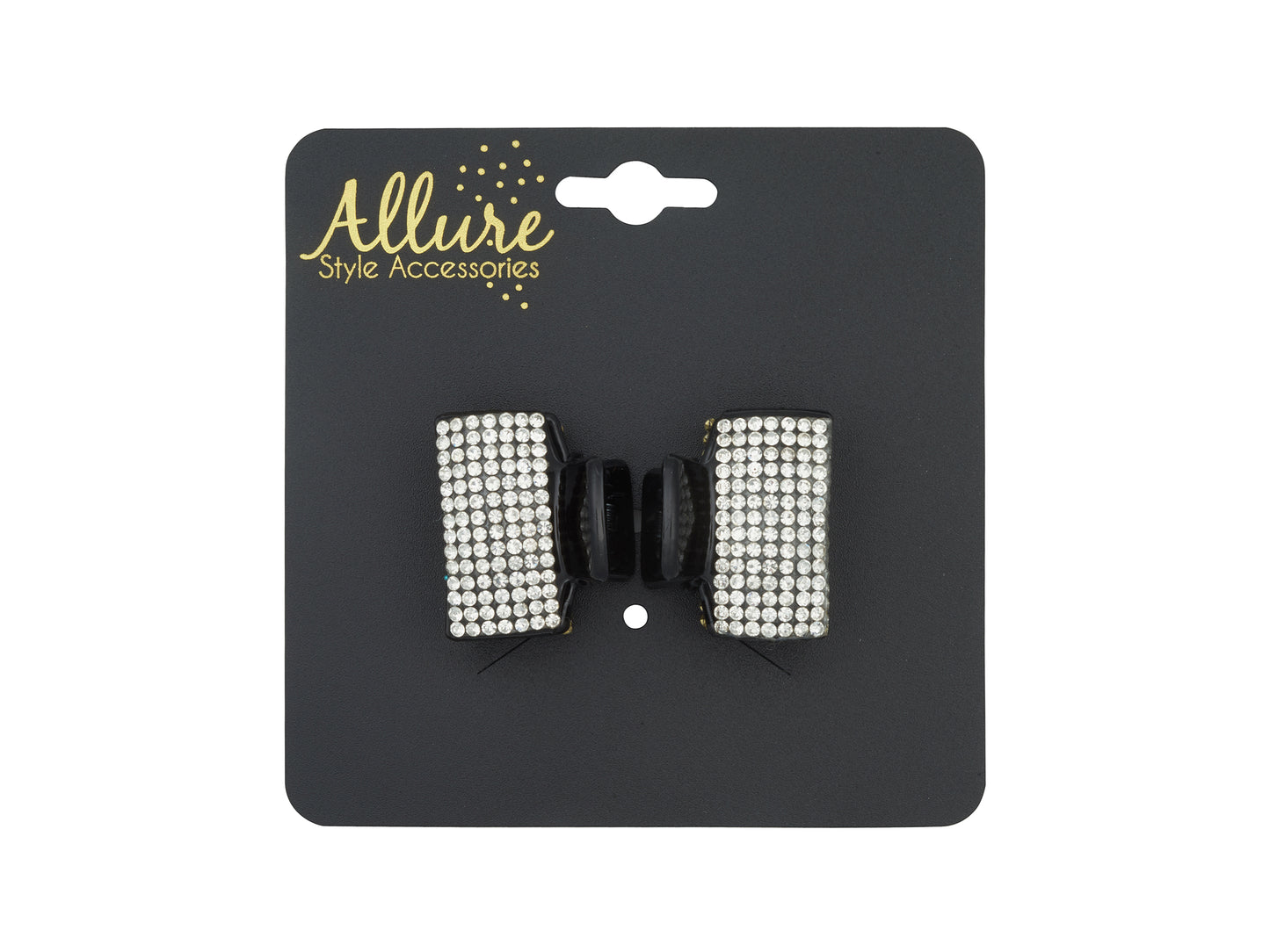 Allure Rhinestone & Black Jaw Clips