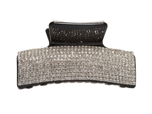 Allure Rhinestone on Black Large Jaw Clip