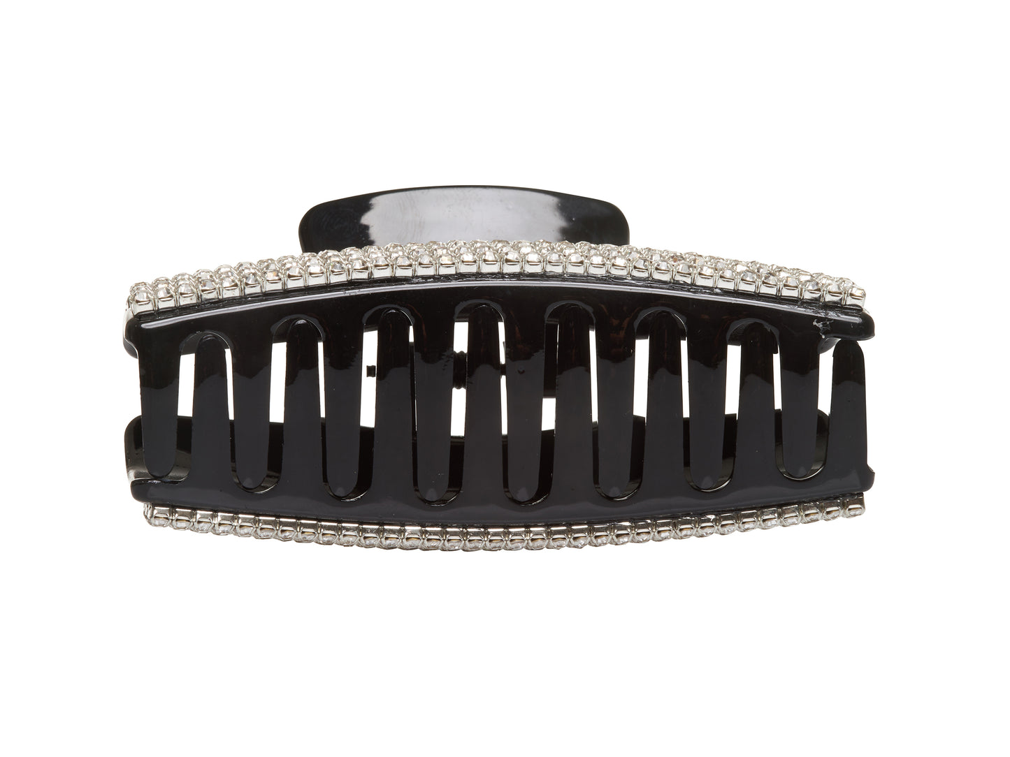Allure Rhinestone on Black Large Jaw Clip