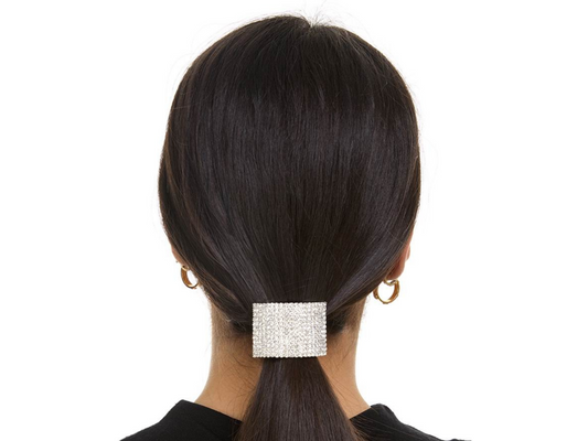Allure Rhinestone Ponytail Holder, Square