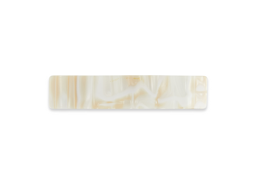 Allure Handmade in France Rectangular Barrette, Nougat