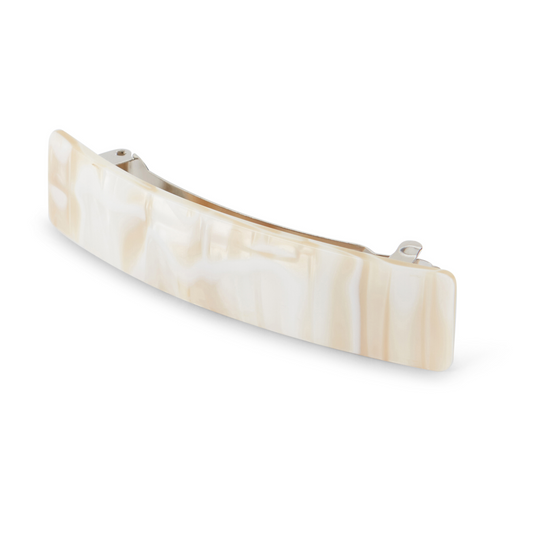 Allure Handmade in France Rectangular Barrette, Nougat