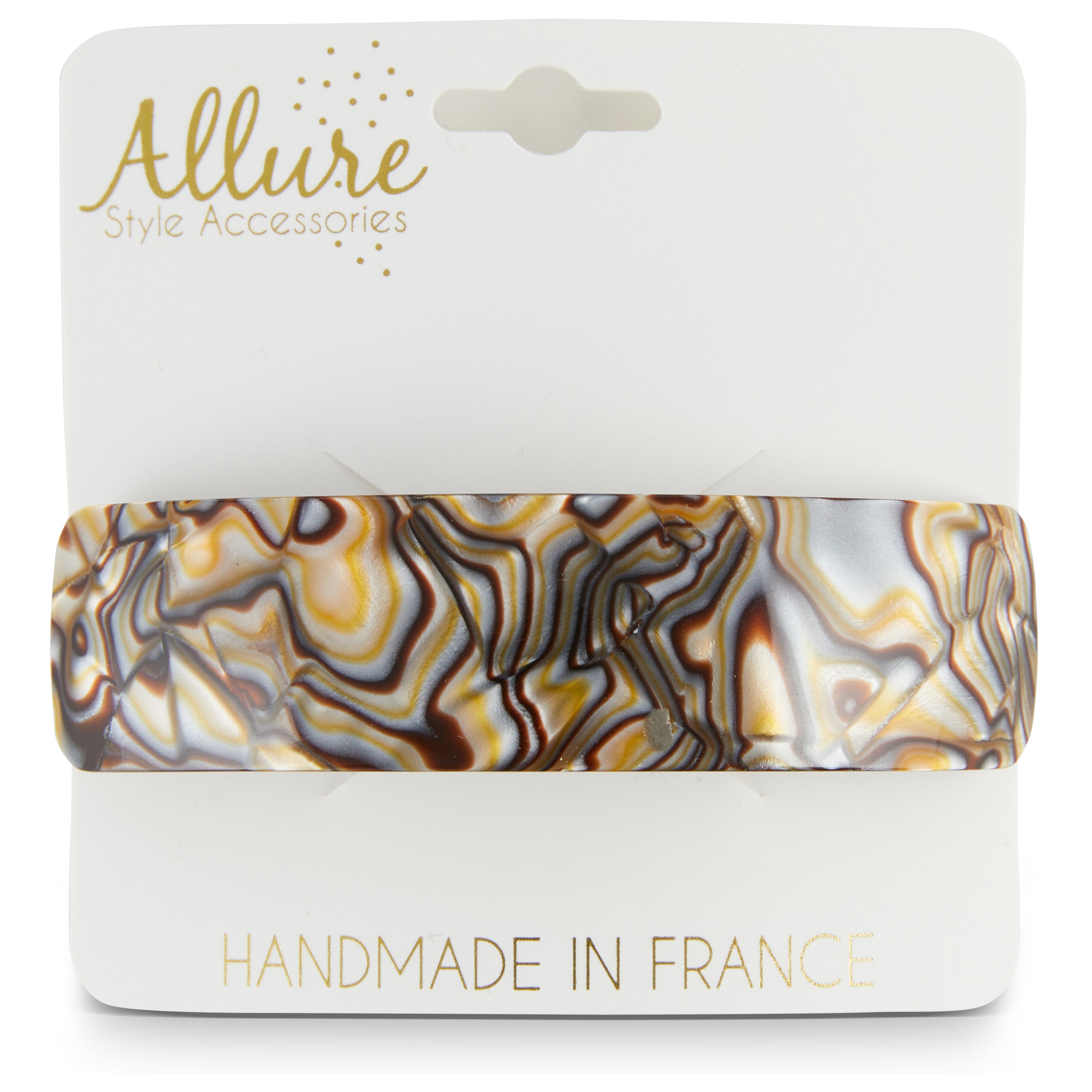 Allure Handmade in France Curved Barrette, Onyx