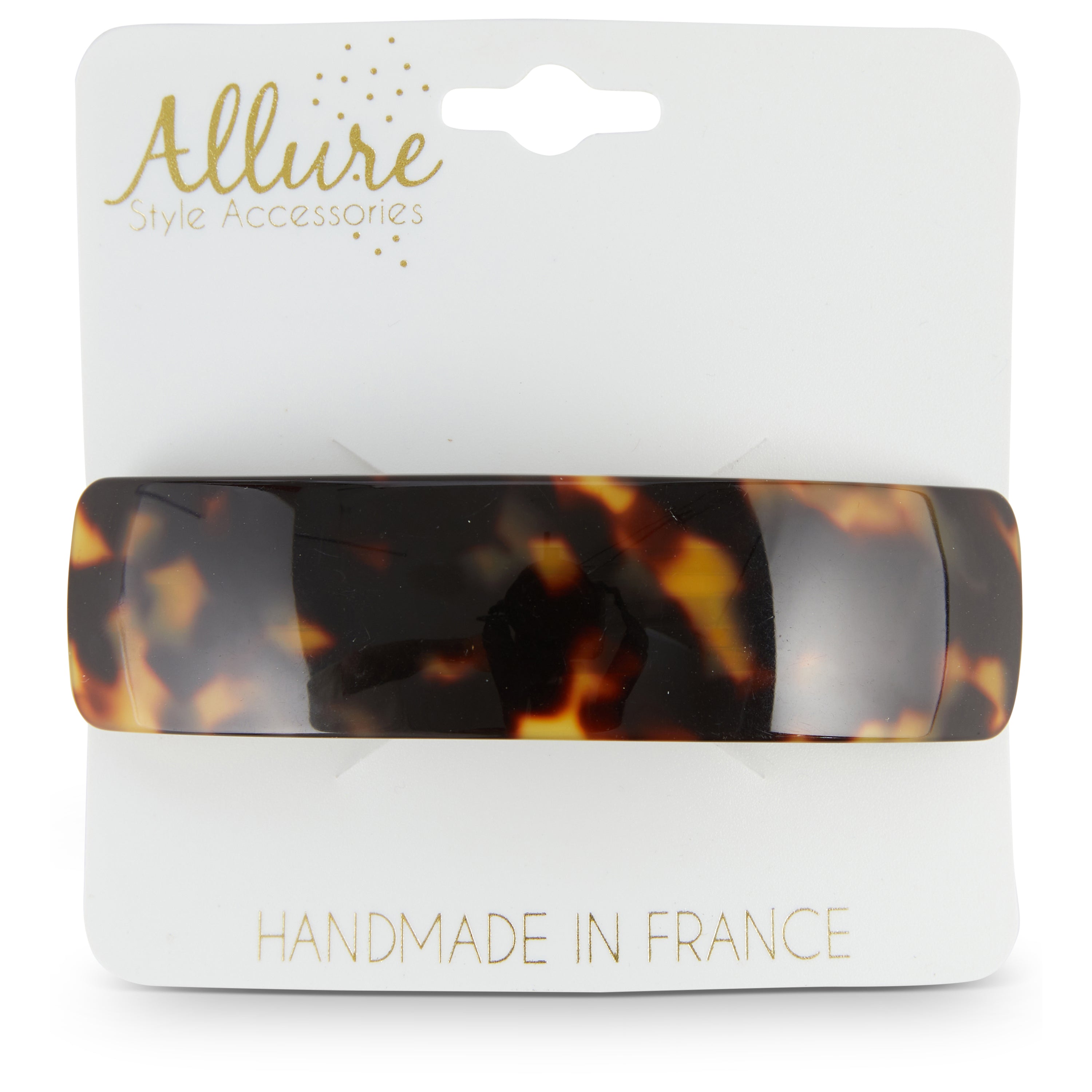 Allure Handmade in France Curved Barrette, Tokyo Tortoise