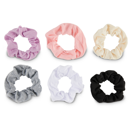 Allure Cotton Scrunchies, 6-Pack, Pastels