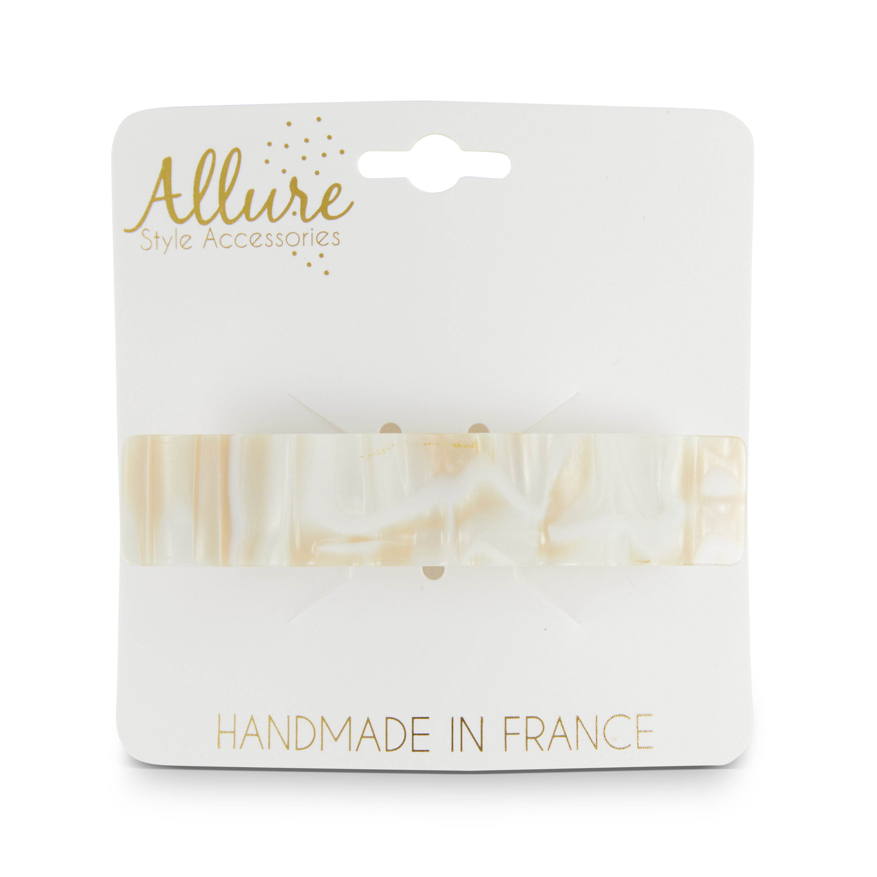 Allure Handmade in France Rectangular Barrette, Nougat