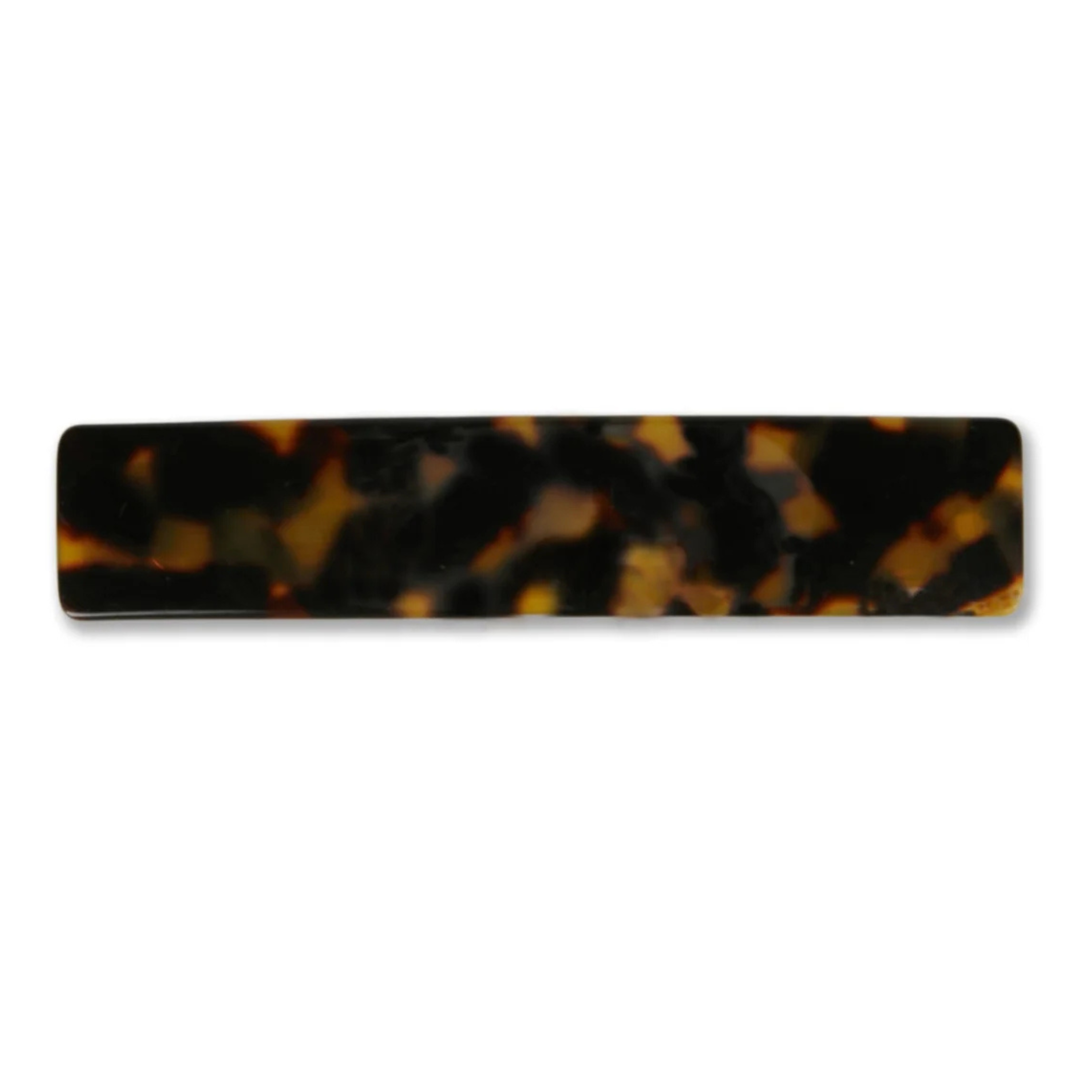 Allure Handmade in France Rectangular Barrette, Tokyo Tortoise