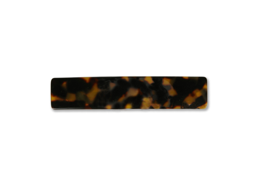 Allure Handmade in France Rectangular Barrette, Tokyo Tortoise