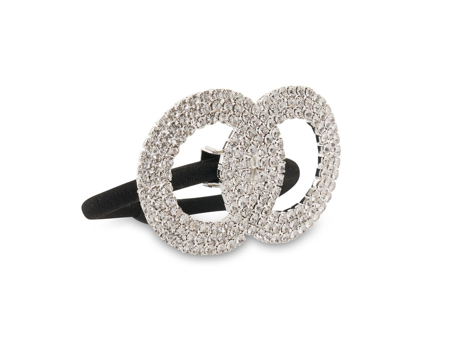 Allure Interlocking Rhinestone Ponytail Holder