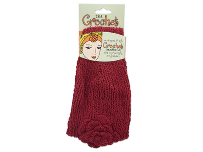 Crochet Wide Headband with Flower