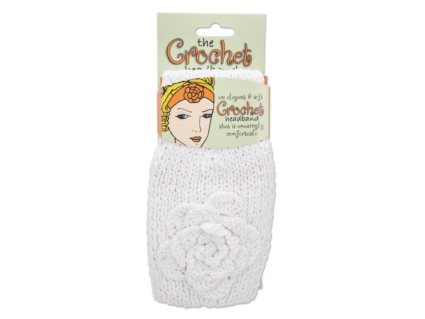Crochet Wide Headband with Flower
