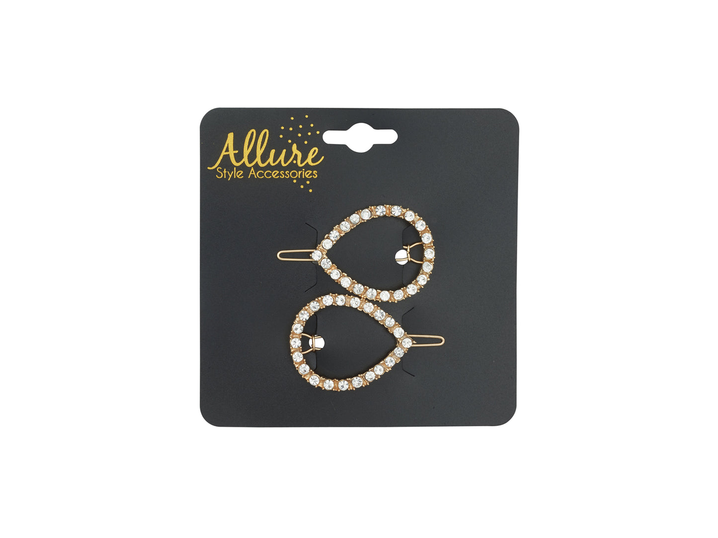Allure Tige Boule Rhinestone Barrettes, 3-Pack